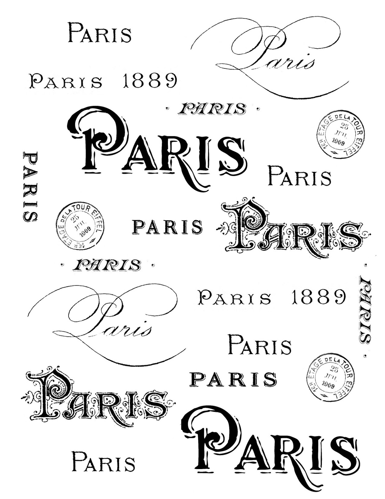 Parisian font for word